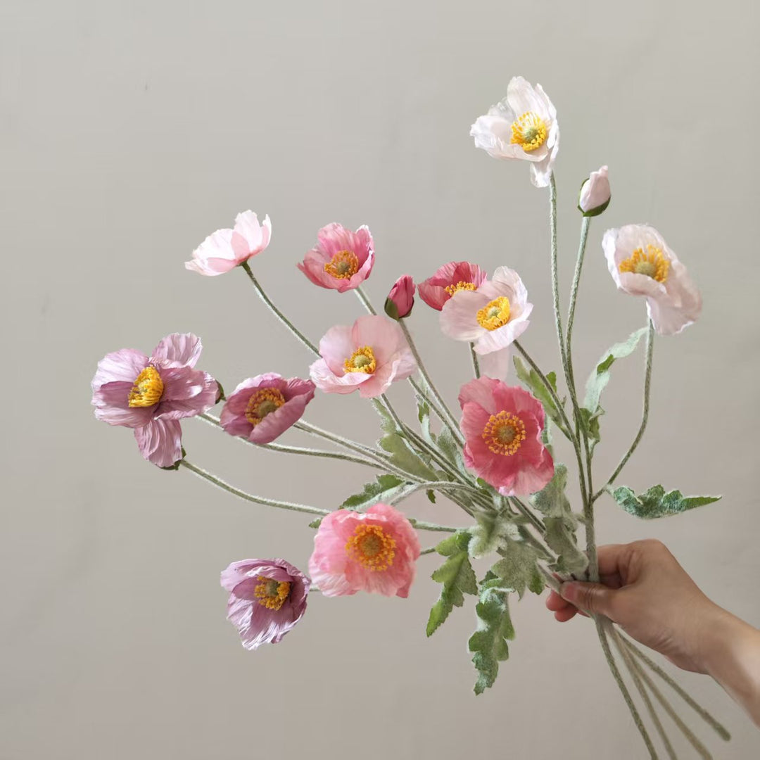 Lifelike Poppy Flower Stem