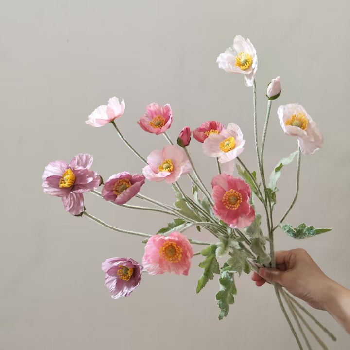 Lifelike Poppy Flower Stem