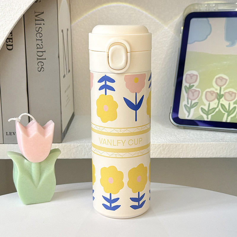 Women Insulated Water Bottle with Elegant Flower Design Stornfield