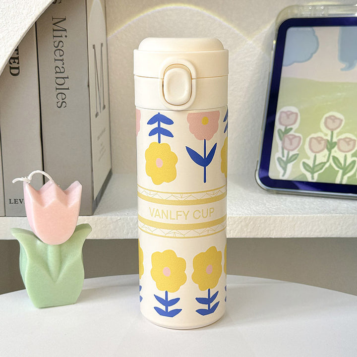 Women Insulated Water Bottle with Elegant Flower Design Stornfield