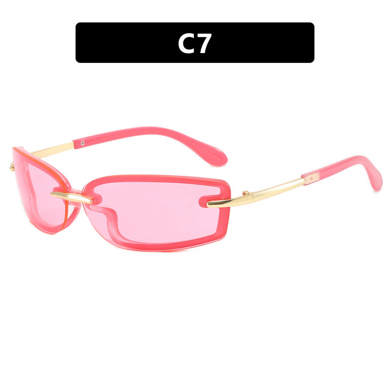 Women's fashionable sunglasses in futuristic design and transparent frame Stornfield