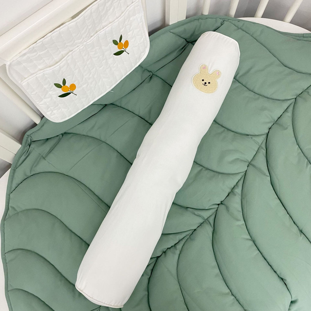 Long Gingham Nursery Bolster Pillow for Crib Support
