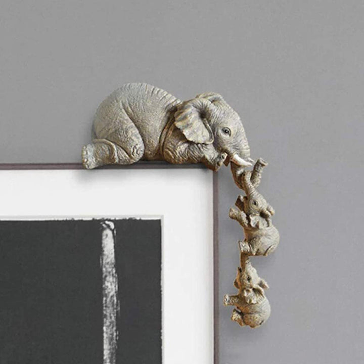 Decorative Elephant Family Wall Sculpture