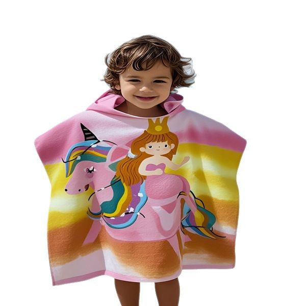 Kids' Fun Dinosaur-Themed Hooded Towel Poncho Stornfield