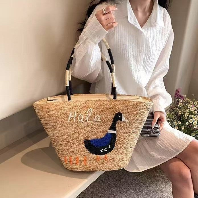 Handcrafted bag with creative animal embroidery Stornfield