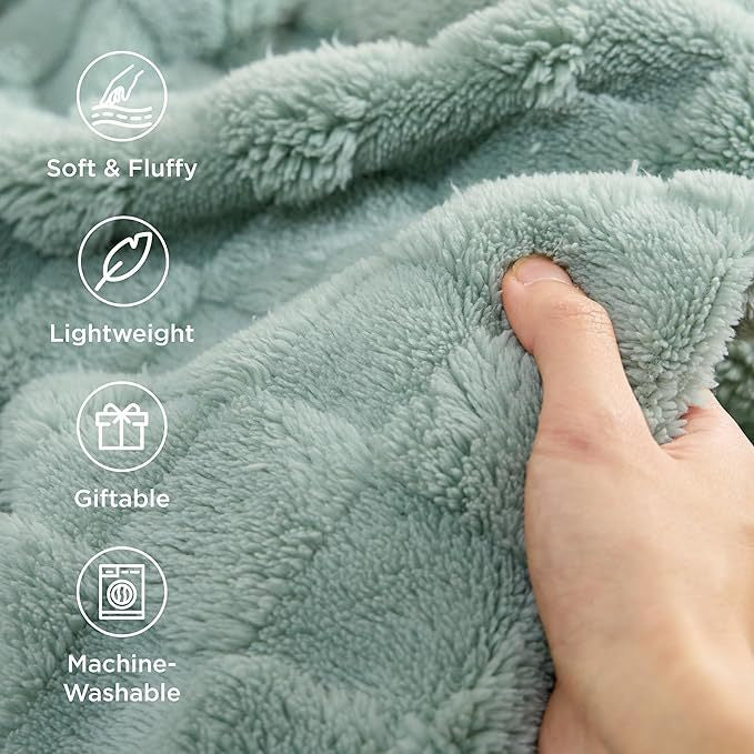 Luxurious Textured Fleece Throw Blanket Stornfield