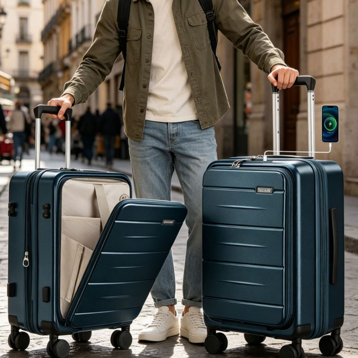 Unisex Multi-Functional Hard Shell Trolley Suitcase Stornfield