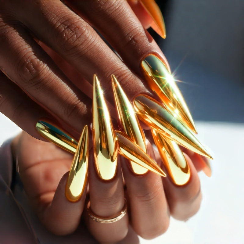 Extravagant Stiletto Press-On Nail Tips with Mirror Finish Stornfield