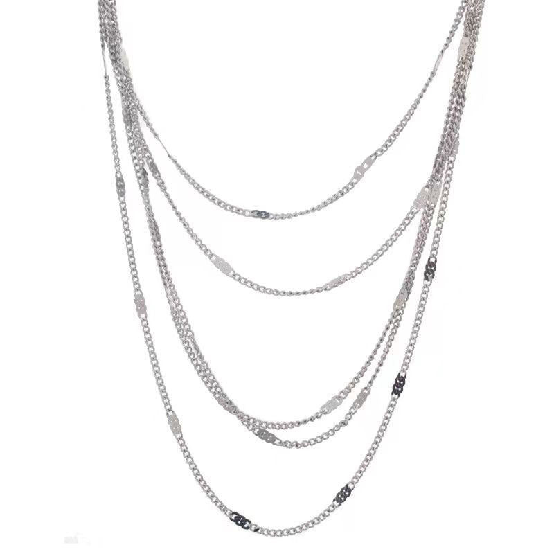 Layered Silver Chain Necklace Stornfield