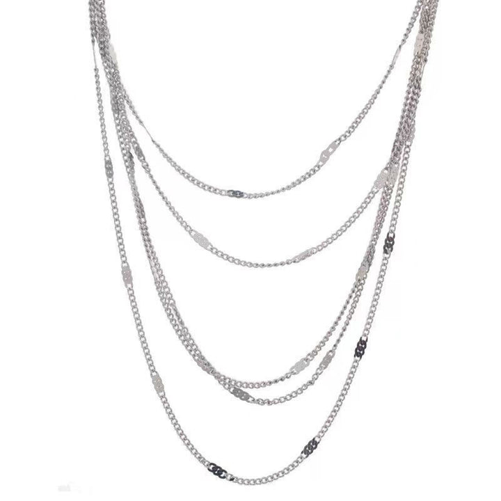Layered Silver Chain Necklace Stornfield