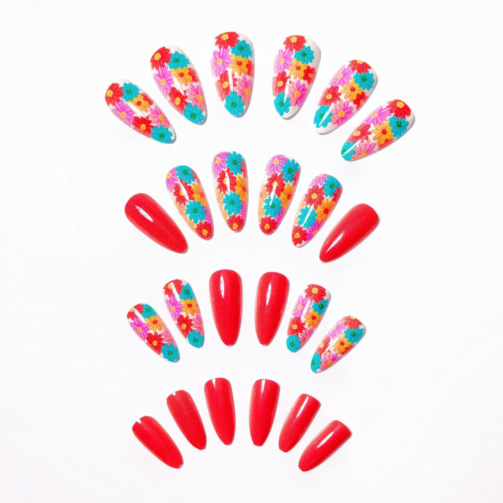 Artificial nails with Lively Flower Design Stornfield
