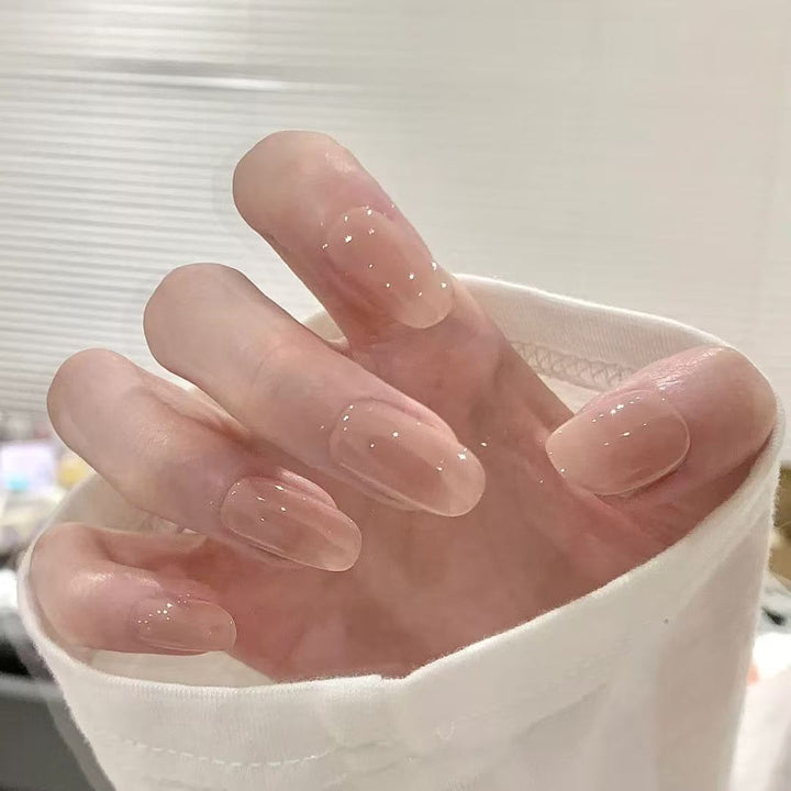 Glossy Almond-Shaped Press-On Nails Stornfield
