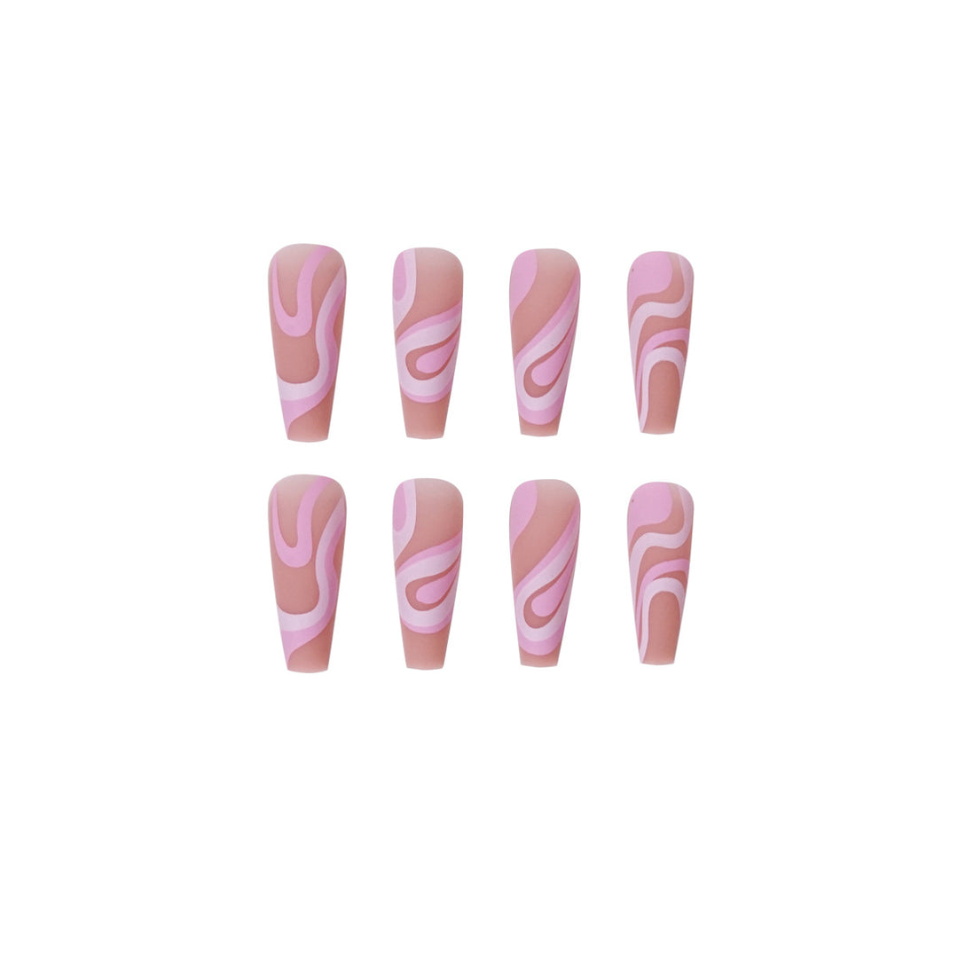 Artificial nail extensions with elegant wave design Stornfield