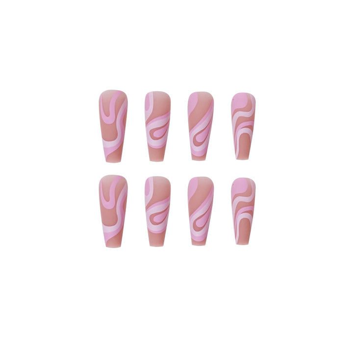 Artificial nail extensions with elegant wave design Stornfield