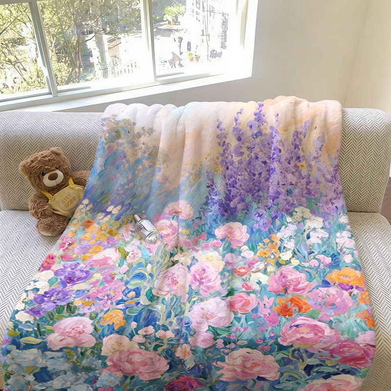 Floral Print Throw Blanket