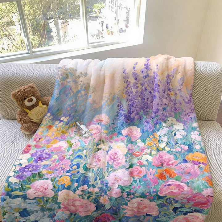 Floral Print Throw Blanket