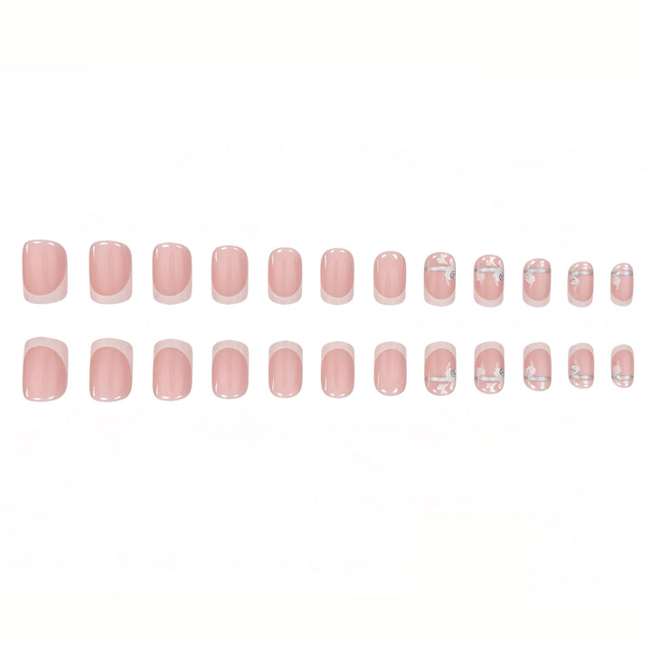 French Tip Floral Nail Art Enhancements Stornfield