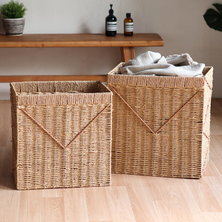 Storage basket made of braided rattan Stornfield