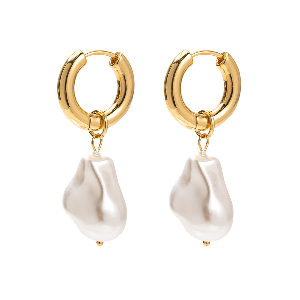 Fashionable earrings with double pearls Stornfield
