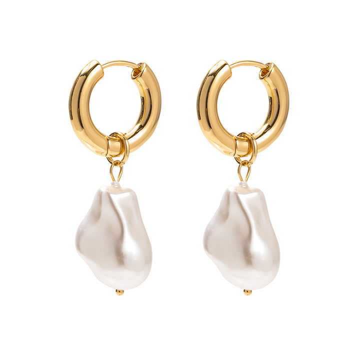Fashionable earrings with double pearls Stornfield