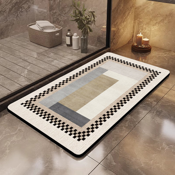 Textured Geometric Bath Mat Stornfield
