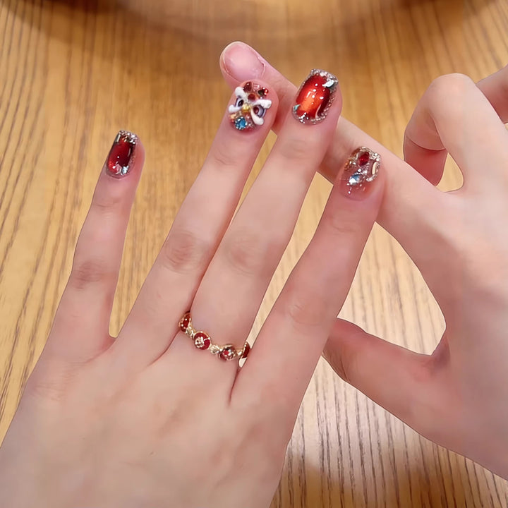 Glittery Articulated Press-On Nails Stornfield