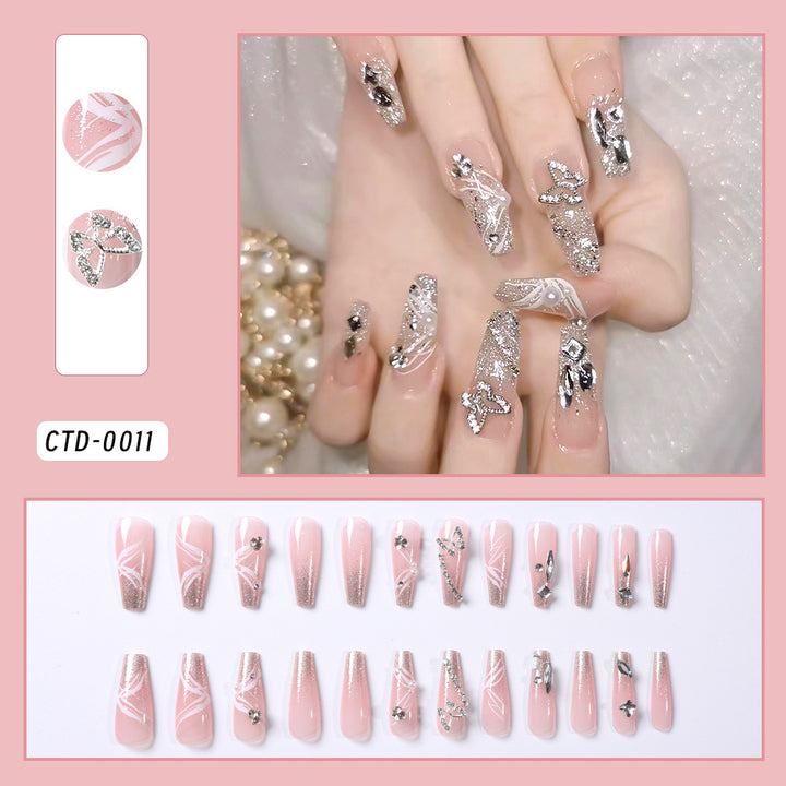 Glamorous Crystal-Embellished Press-On Nail Set Stornfield