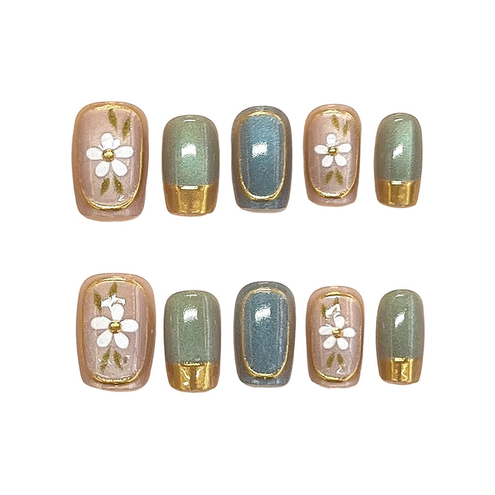 Floral Accent Press-On Nail Art Set Stornfield