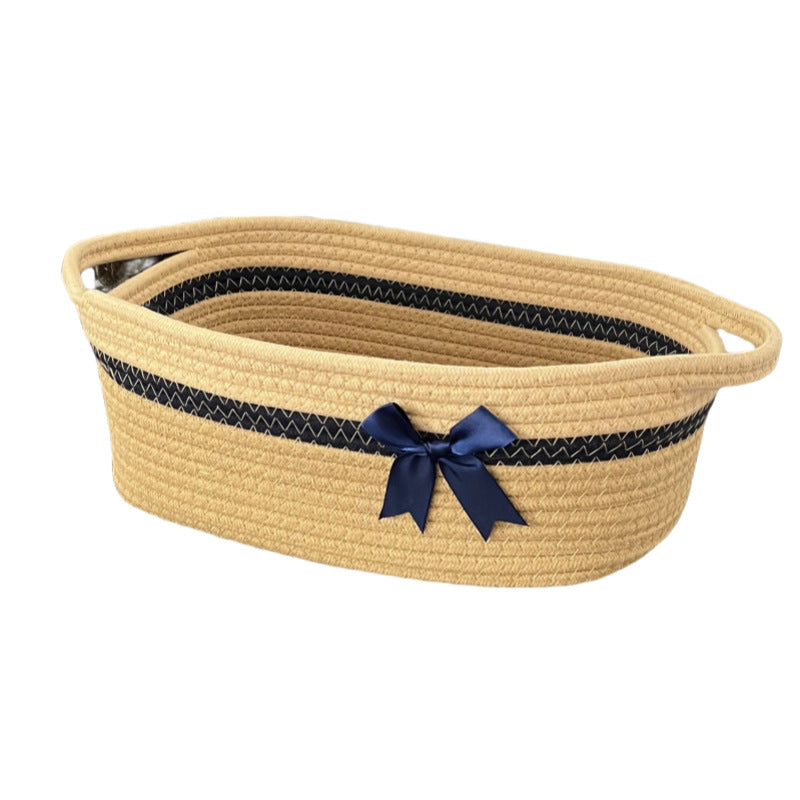 Women's decorative storage basket with bow accent Stornfield