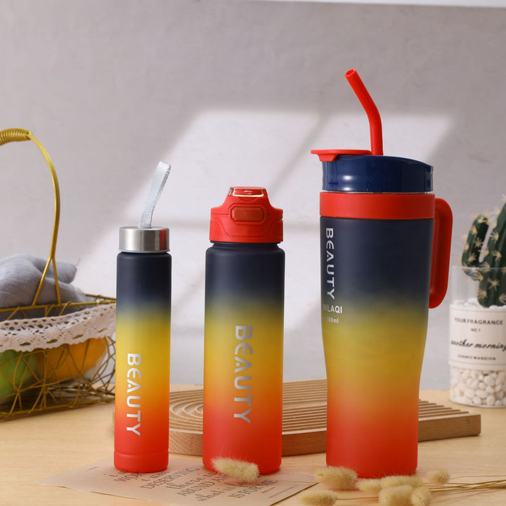 Ladies stylish and practical water bottle with design and time markings Stornfield