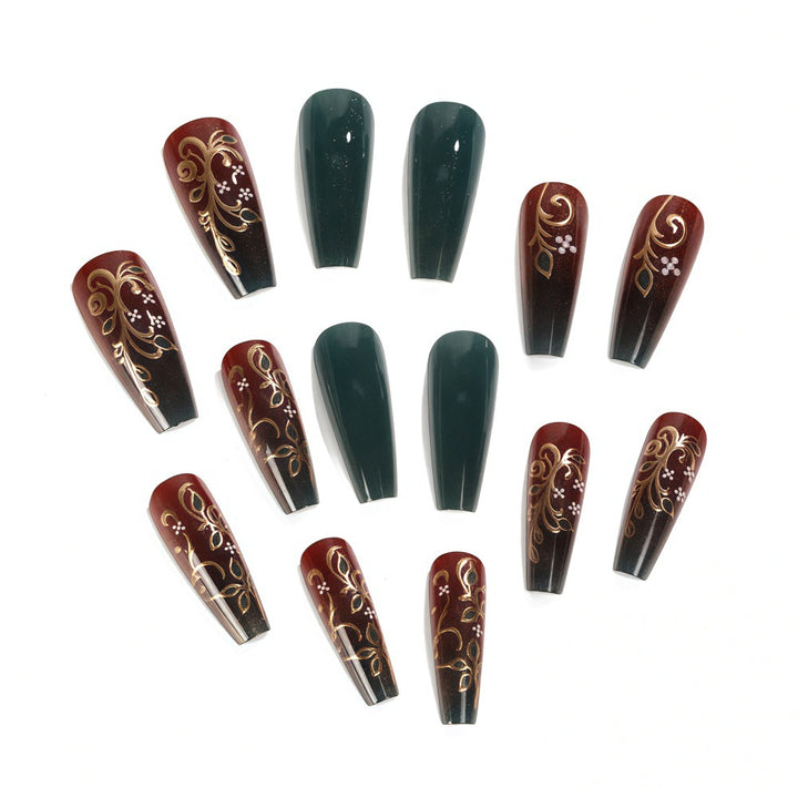 Artificial nails with elegant floral design Stornfield