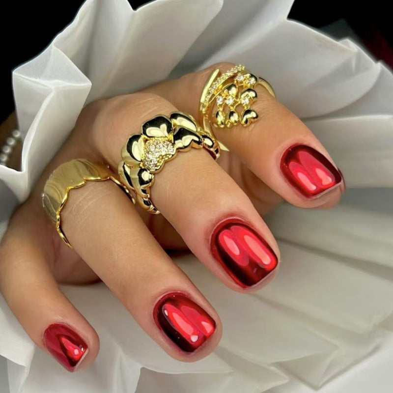 Glossy Metallic Press-On Nail Set Stornfield