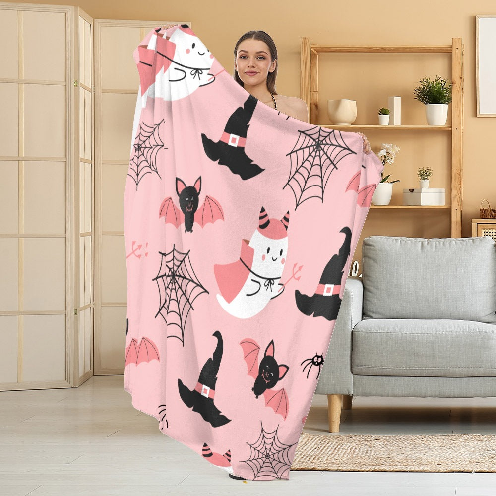 Cozy Halloween-Themed Fleece Blanket