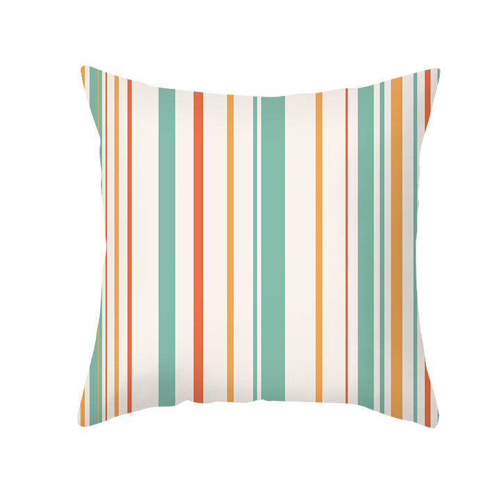 Floral Printed Cotton-Linen Throw Pillow with Removable Cover