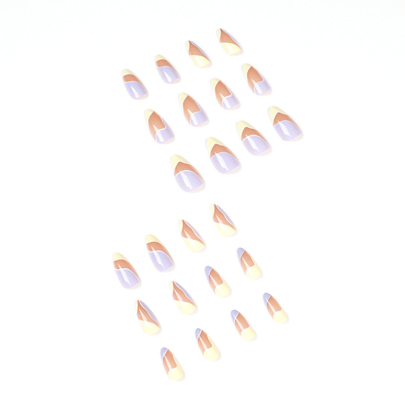 Artful Nail Extensions with Wave Design and Colorful Accents Stornfield