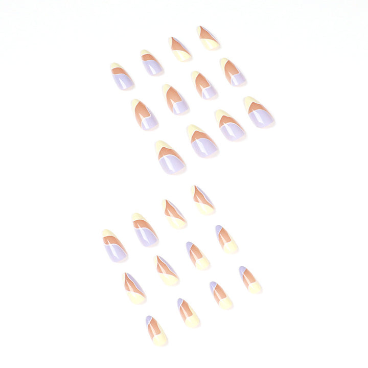 Artful Nail Extensions with Wave Design and Colorful Accents Stornfield