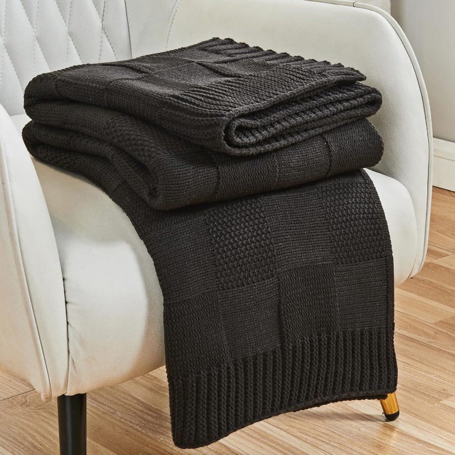 Textured Knit Throw Blanket Stornfield