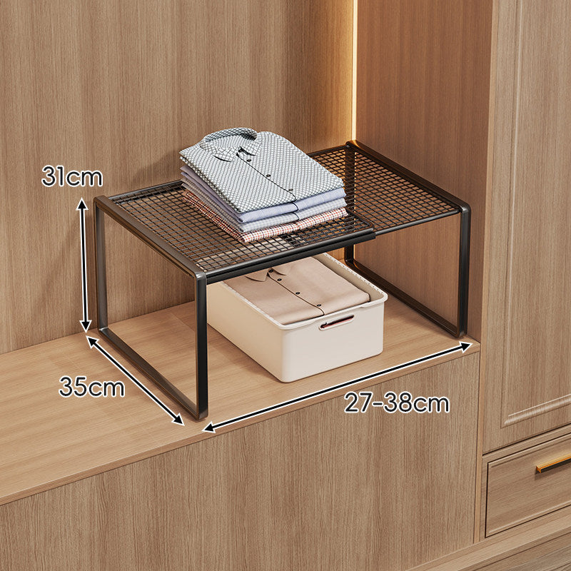 Adjustable Mesh Shelf Riser for Closet Countertop and Cabinet