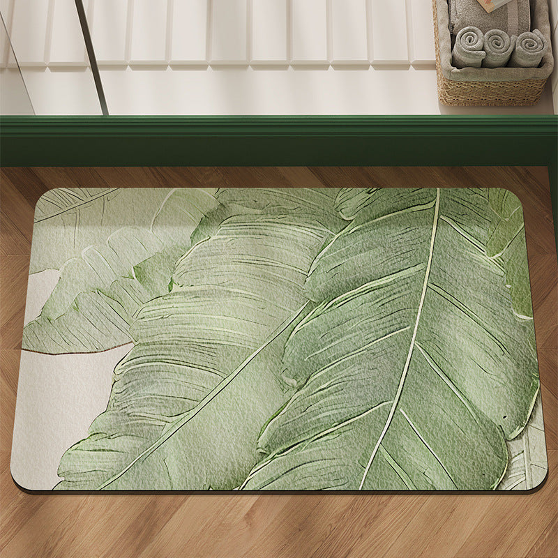 Floral Print Bathroom Mat