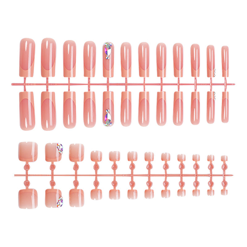 Artificial nail set with luxurious glitter accent Stornfield