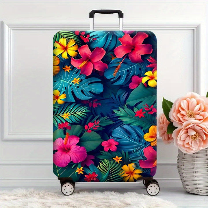 Women's Hard Shell Suitcase with Tropical Flower Pattern Stornfield