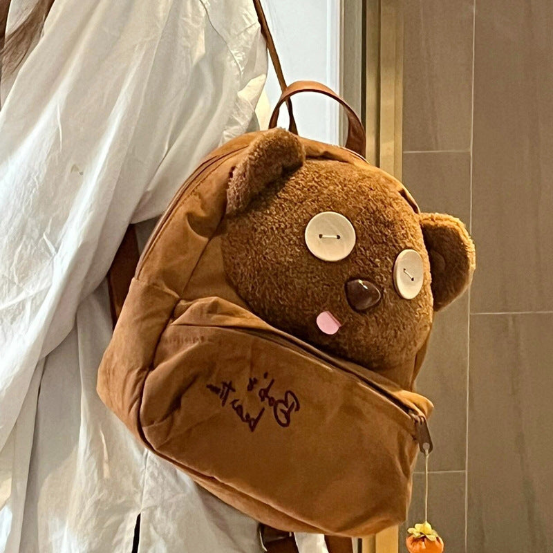 Plush Bear-Shaped School Backpack Stornfield