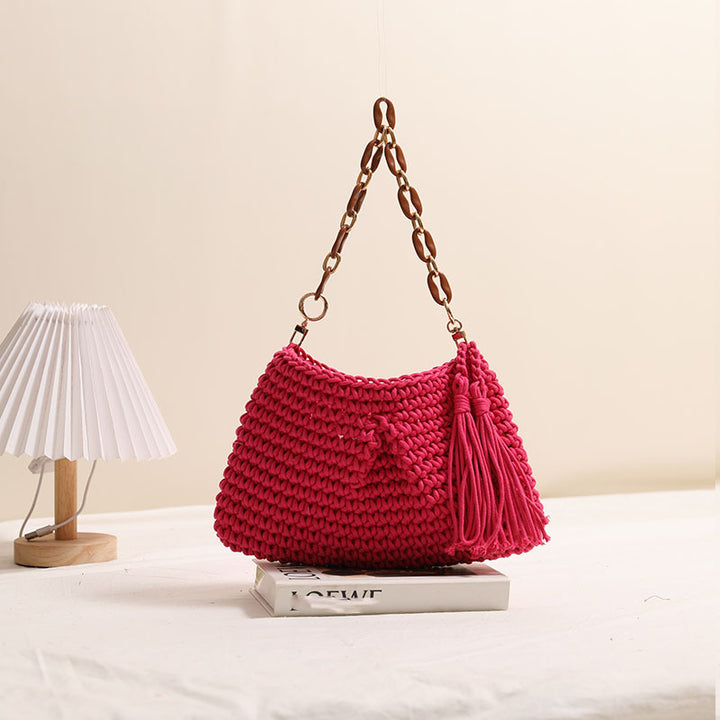 Handcrafted macrame bag with fashionable fringes Stornfield