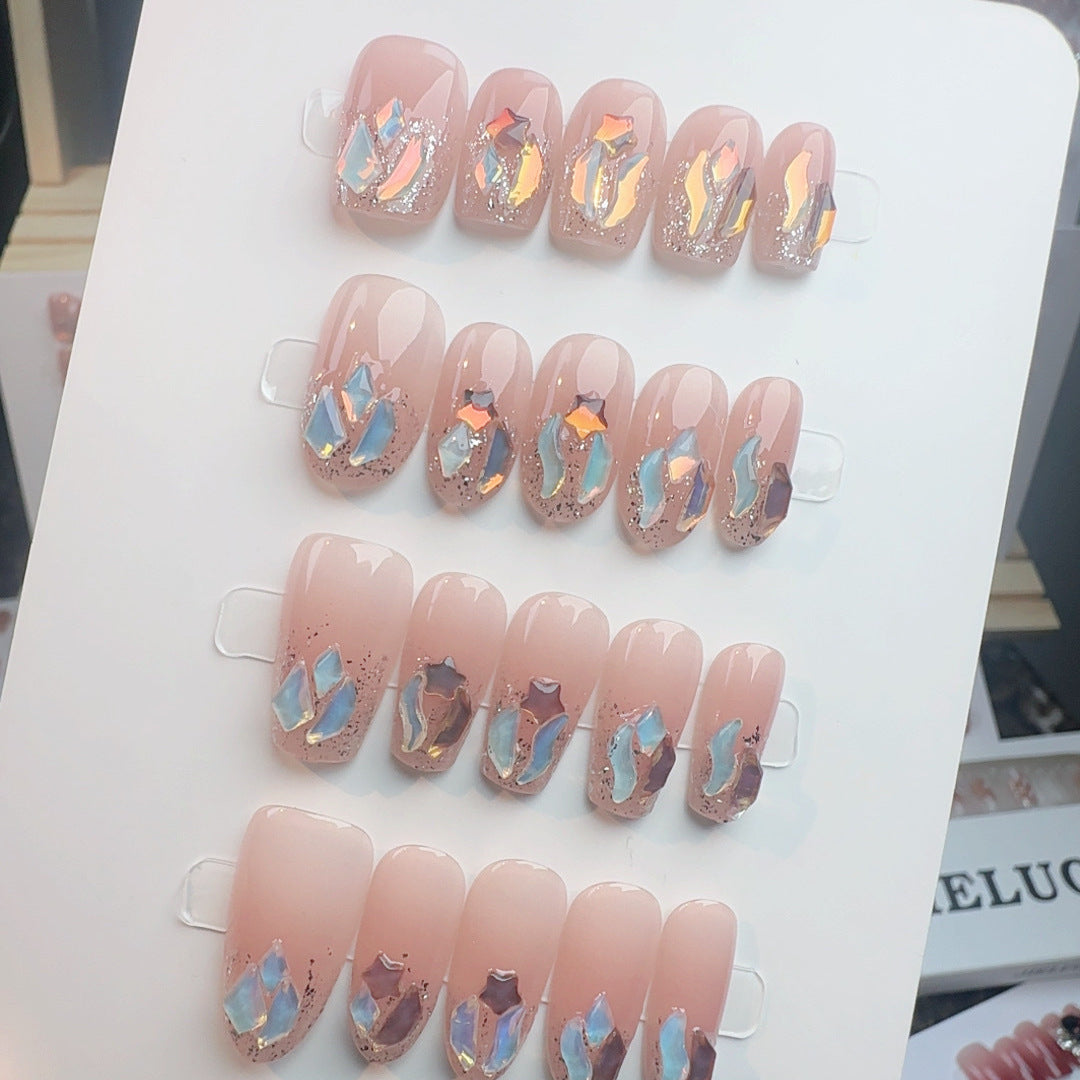 Elegant Crystal-Embellished Press-On Nail Set Stornfield