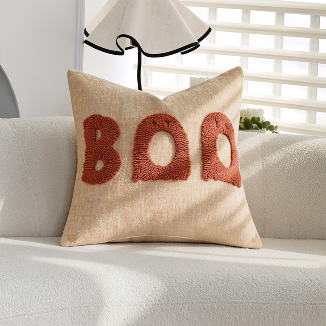 Decorative pillow with playful lettering