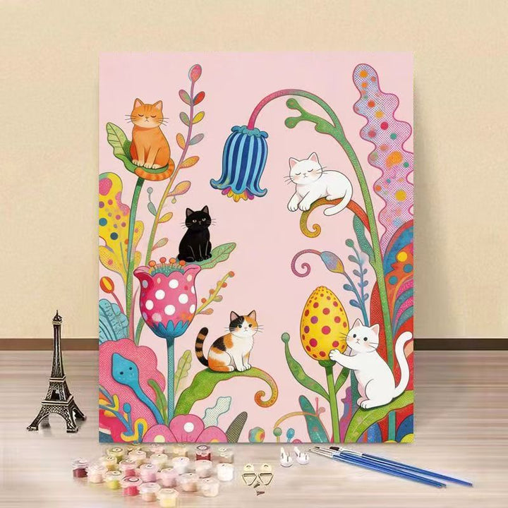 Cat-Themed DIY Paint by Numbers Canvas Kit Stornfield