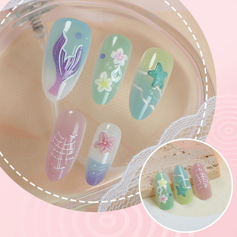 Artistic Undersea Press-On Nails