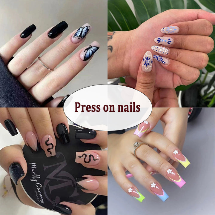 Artificial nail set with unique patterns Stornfield