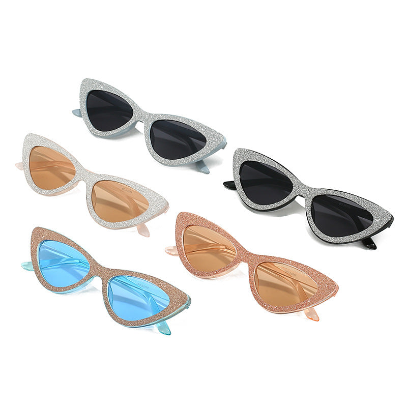 Ladies Cat-Eye Sunglasses with Glamorous Glitter Frame Stornfield