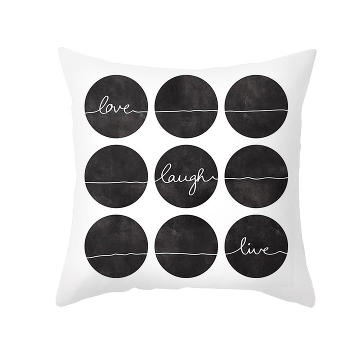 Square Cotton-Linen Decorative Throw Pillow Cover with Oversized HOME Typography Print and Concealed Zipper